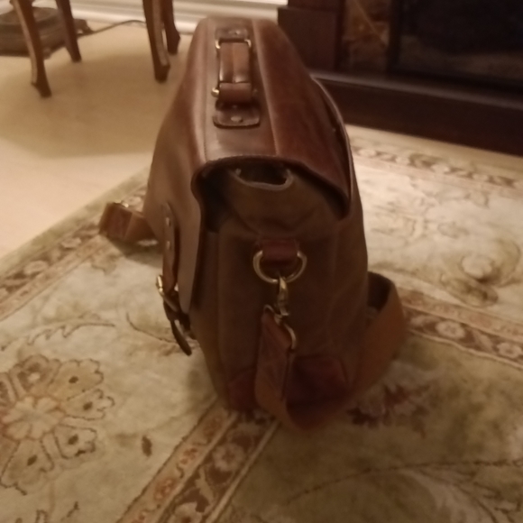 Aaron canvas leather crossbody bag - Picture 8 of 9